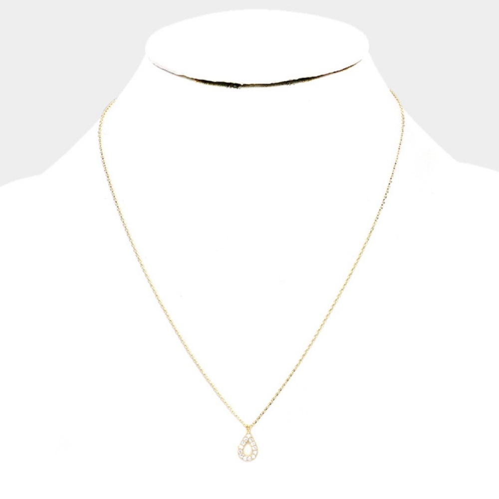 14k Gold Dipped Teardrop Pendant Necklace - image 2